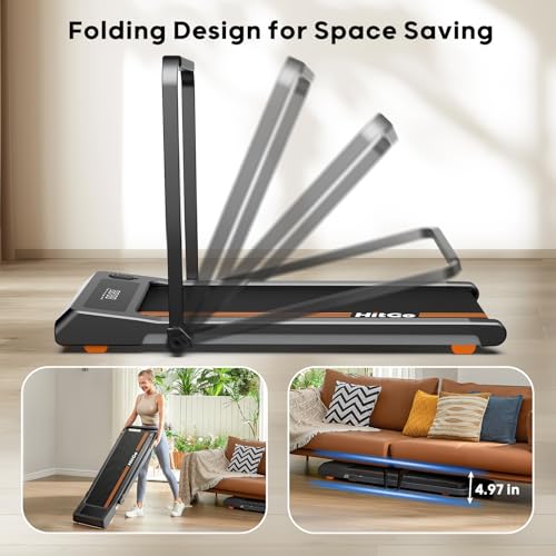Image of HitGo Walking Pad for Home Office, 2026 Under Desk Treadmill with App, Remote, LED Display, Portable Small Design with Optional Incline or Foldable Handle