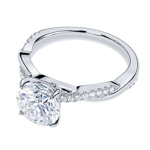 THELANDA Sterling Silver 4-Prong Petite Twisted Vine 2.0 CT Genuine Moissanite Engagement Ring Promise Bridal Ring3