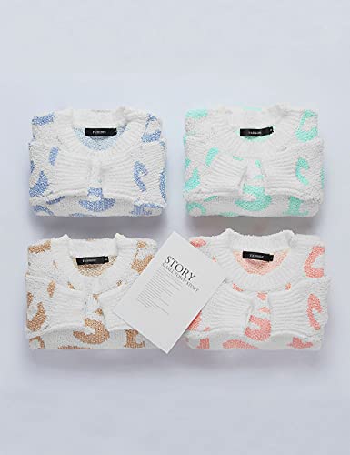 Merokeety Women's Winter Fuzzy Knit Pajama Set Soft Lounge Sets 2 Piece Outfits Top And Drawstring Shorts,Pink,M #TOP5