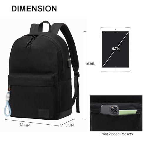 Image of SUPACOOL Casual Laptop Backpack for Men and Women, Backpack for College, USB Charging Port, Lightweight Pack Back