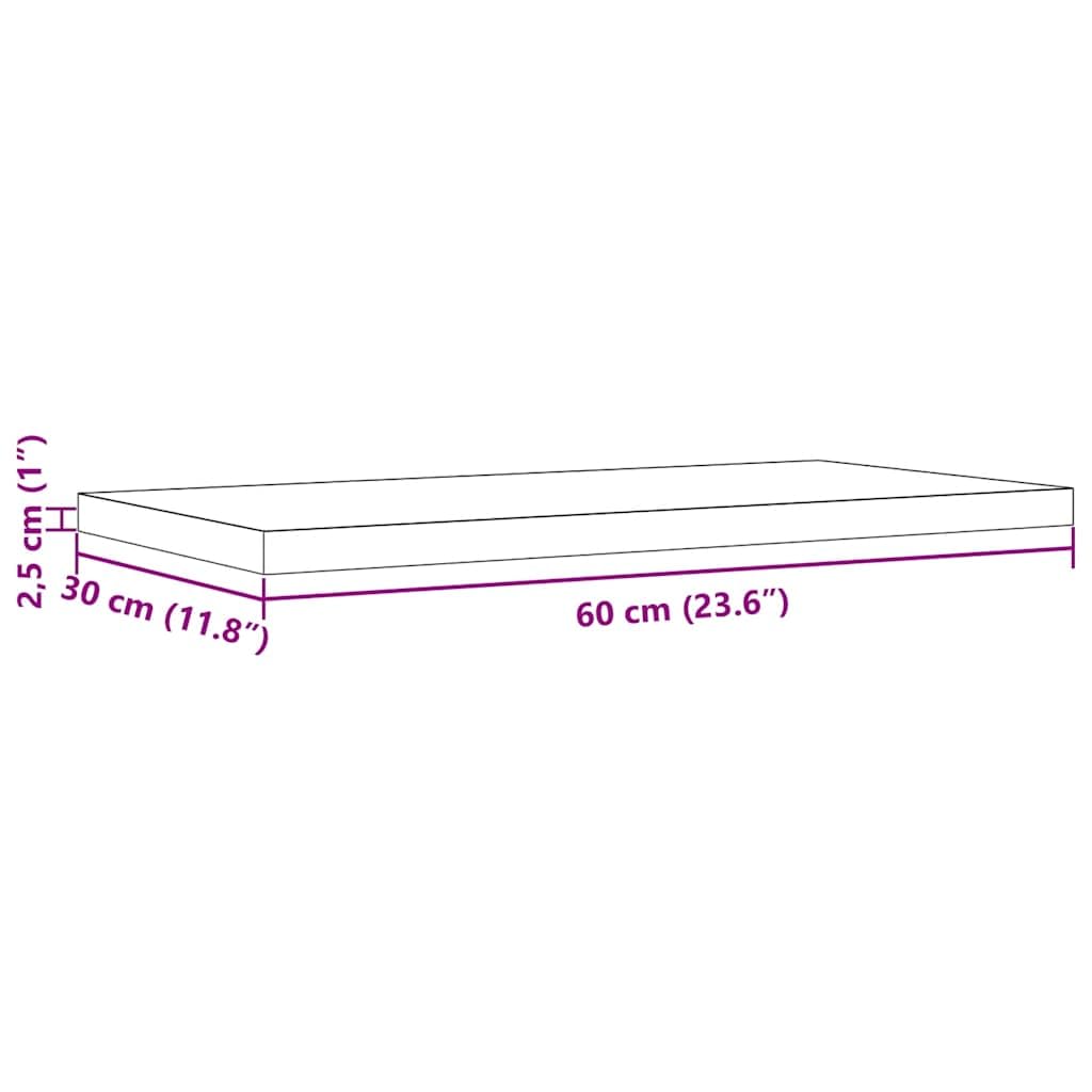 Dessus de table 2 pcs 60x30x2,5cm rectangulaire bois pin massif