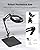 ONLYWIN Magnifying Desk Lamp, 10X Square Magnifying Glass with Light and Stand, Dimmable LED Magnifier Lamp with Clamp and Base, Adjustable Swing Arm Light for Close Work, Reading, Crafting, Black