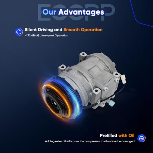 Image of ECCPP AC Compressor for Acura TL 3.2L 1996-1998 for Acura RL 3.5L 1996-2004 | Fit for Acura Legend 3.2L 1991-1995 Fast Cooling AC Compressor with Clutch