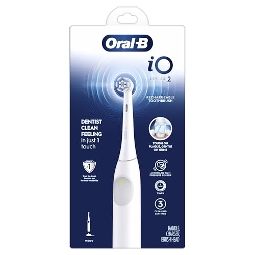 Oral-B Rechargeable Electric Toothbrush, iO2, 3 Cleaning Modes, Automatic Pressure Sensor to Protect Gums, Pure White - image 8