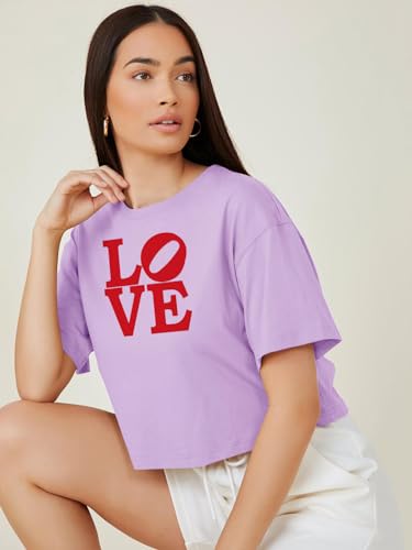Image of KOTTY Women's Letter Print Oversized Fit T-Shirt