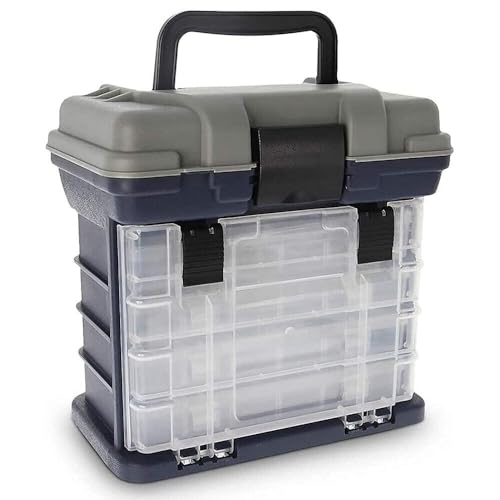 Fishing Tackle Box with 4 Layers for Fishing Lures Sinkers Floats Line Storage