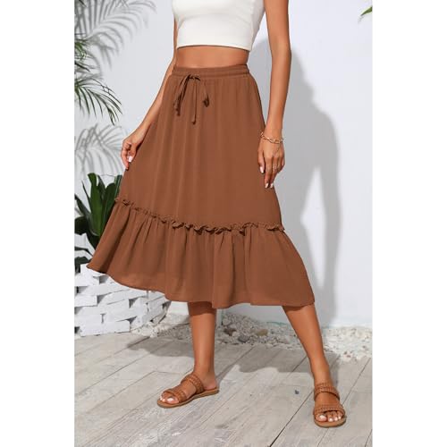 Image of Witsmile High Waist Tiered Skirts for Women Flowy Skirts for Women Long Length with Pockets 2026 Fashion Trendy