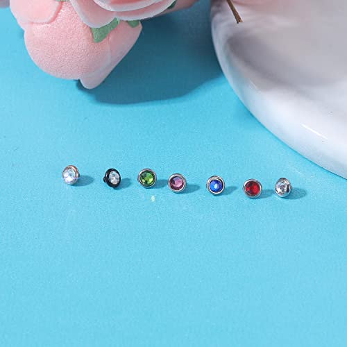 ZS 16G Stainless Steel Dermal Piercing Jewelry Diamond Dermal Anchor Tops CZ Skin Microdermal Piercing Jewelry for Men Women3