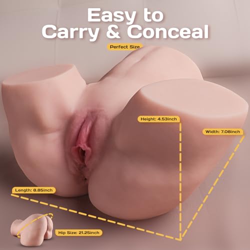 Image of Sex Doll Pocket Pussies for Men Male Masturbator Realistic Adult Sex Toys for Men, Flesh 4.5LB Stroker Ass 3D Soft Butt Light with Vagina and Anal Channel for Several Sex Positions (Flesh)