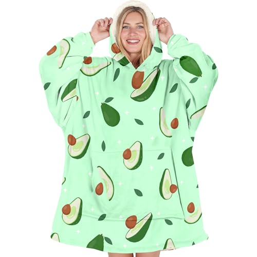 Warmstorey Avocado Wearable Blanket Hoodie - Avocado Gift Lover Oodie - Wife Mom Mothers Day Gift Ideas - Mom Cozy Gift Thoughtful Gift from Daughter or Son Soft and Warm Blanket for Mommy