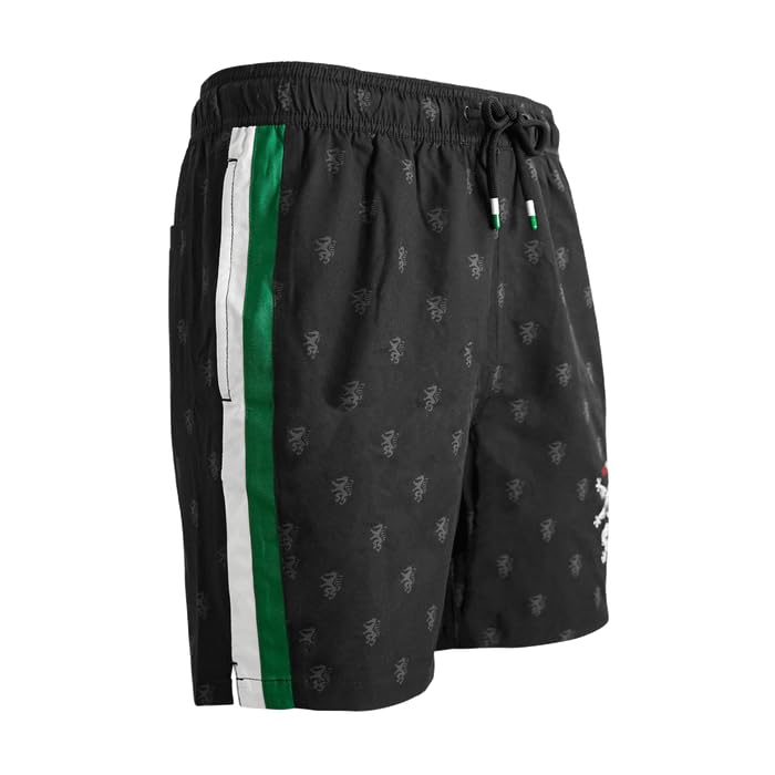 Hoamatkult Steiermark Panther Badehose Schwarz - Herren Badehose mit Steirischer Panther Design, Schnelltrocknendes Material, Elastischer Bund, Bequemer Sitz
