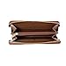 Coach ACCORDION ZIP WALLET IN SIGNATURE COATED CANVAS WITH LEATHER STRIPE, Khaki, 7.5 in x 4 in x 1 in