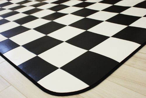 ダイニングラグカーペット チェッカー6037(Y) 約182×182cm 撥水・防汚ラグマット