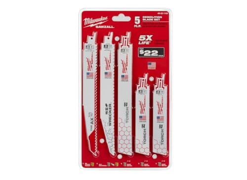 Milwaukee 5 Piece Demolition SAWZALL Blade Set (49-22-1105)