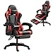 Frixovel Chaise Gaming, Siège de Bureau réglable, Fauteuil Gaming avec Repose-Pieds télescopique (Noir et Rouge)