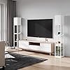 SUNMORY Dimmable Floor Lamp with Shelves,Modern Solid Wood Standing Lamp with 1 Drawer and 2 USB Ports & 2 Power Outlet,Corner Tall Bookshelf Lamp for Living Room and Bedroom(White)