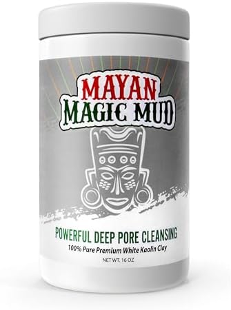 Mayan Magic Mud Powerful Deep Pore Cleansing White Kaolin Clay - Natural Face Mask Peel For Men And Women - USA Made Full Facial Skin Care - Spa Level Beauty Products That Cleanse Skin - 16 Oz
