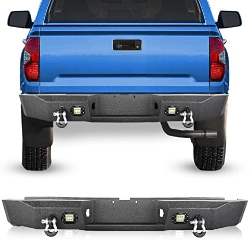 Rear Step Bumper Face Bar For 2007-2013 Toyota Tundra - Black, Primed, With Sensor Hole 7 thumbnail image