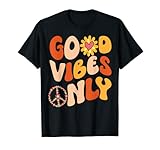GOOD VIBES ONLY PEACE LOVE 60年代 70年代 タイダイ グルービーヒッピー Tシャツ