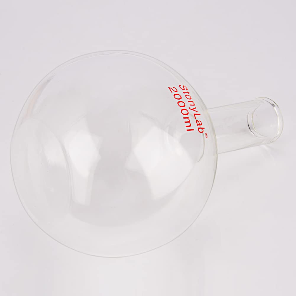 Matraz Fondo Plano 2000ml (2L) de Cristal Borosilicato Pared Gruesa con Cuello Largo Matraz Laboratorio