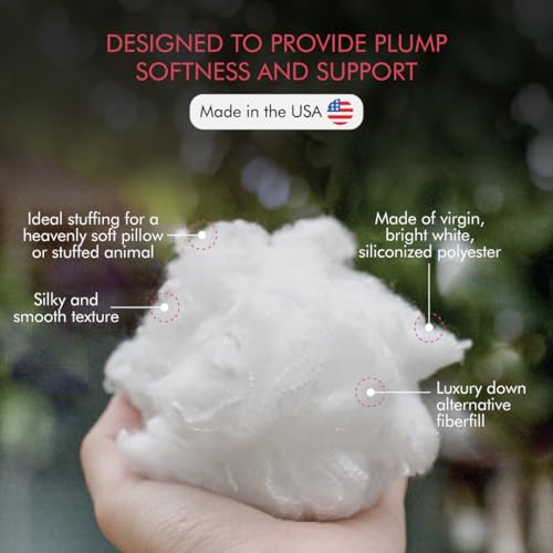 Fairfield Silky Poly-Fil, Premium Polyester Fiber, Soft Pillow Stuffing for Peaceful Sleep, Stuffed Animals and Toys, 12-ounce Bag - Thumbnail 5