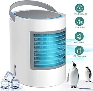 Portable Space Air Conditioner, Small Personal Desk Fan, Quiet Air Cooler Misting Fan