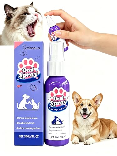 Image of Pet Oral Care Spray for Dogs & Cats, 30ML No Brushing Dog Dental Spray, Oral Care Spray for Dogs Teeth Cleaning, Dog Breath Freshener to Reduce Plaque Tartar & Bad Breath, Oral Spray for Pet Oral Care
