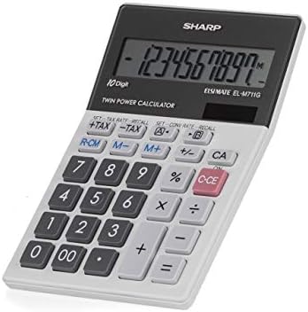 Sharp EL-M711GGY Desktop Calculator 10-Digit Display Glass Design