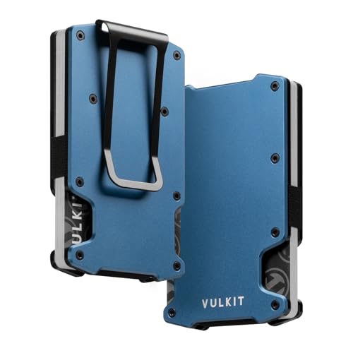 VULKIT Credit Card Holder with Money Clip Slim Minimalist Aluminum Metal Wallet RFID Blocking Card Holder Wallet for Men