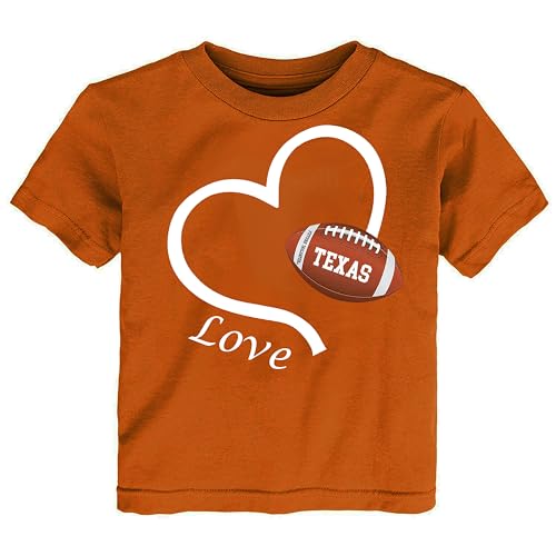 Football Love Heart Baby/Toddler/Youth T-Shirt for Texas Fans