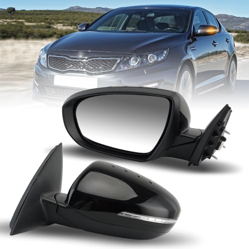 Driver Side Mirror Compatible with 2011 2012 2013 Kia Optima Black (5 Pins) by MOFOAP - Used condition - US$32.02