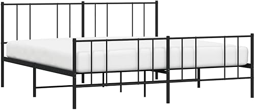 Miniatura 47 de YAFF Marco de cama de metal de 81.5 x 41.3 x 35.4 pulgadas, marco de cama de plataforma de acero resistente con cabecero, no necesita somier, sin
