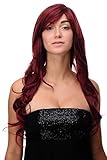 WIG ME UP - Perücke mit langen wunderschön gelockten/welligen Haaren Pony und Seitenscheitel Rot Granatrot ca. 70cm 9204S-39