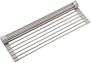 Roll Up Drying Rack, Over Sink Dish Rack, Foldable Multi-Use Drying/Draining Silicone Coated