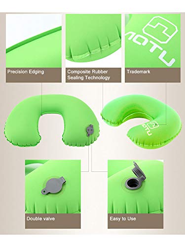 Aotu Travel U Shaped Pillow - Waterproof Inflatable U Shaped Air Pillow Camping Neck Cushion Car Head Neck Rest Air Cushion (Blue) #TOP4