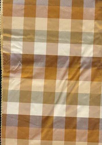 Soie carreaux rouille marron 137,2 cm | Idéal pour rideaux et robes