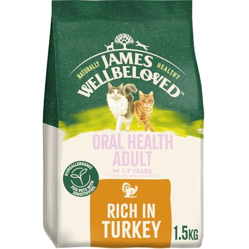 James Wellbeloved Hypoallergenic Dry Cat Food for Adult Cats Oralcare Turkey 1.5 kg