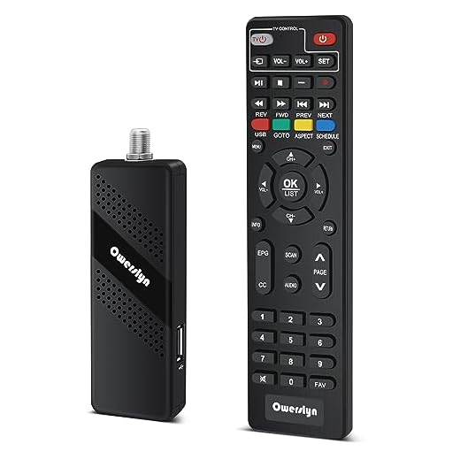 Decodificador TDT HD 2024, OWERSLYN Sintonizador TDT DVB-T2 HDMI CEC Receptor Dongle 1080P H.265 HEVC 10 bit, suporta saída HDMI/AV e USB multimédia, função PVR, controlo remoto universal 2em 1