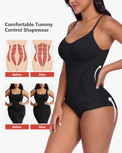 POSESHE Women's Seamless Shapewear V-Neck Bodysuit Tummy Control Body Shaper Waist Snatching Bodysuit — view 6