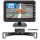 Wireless Backup Camera Monitor for Car 4.3 Inch Reverse Rear View Cameras Large Wide Angle IP68 Waterproof Parking Kit for Car Van Caravan Motorhome IP68 Waterproof with License Plate Backup