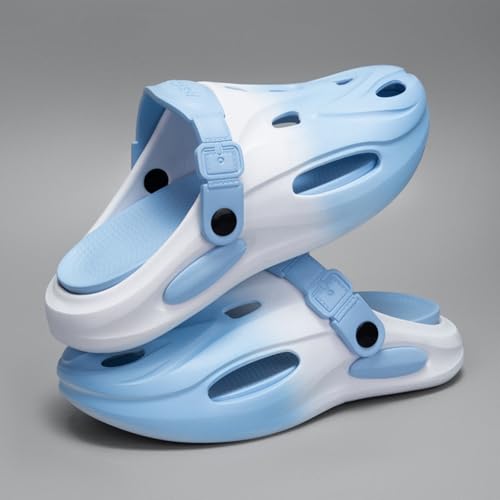 Men's Gradient Beach Sandals - Lightweight Sporty Slip-On with Adjustable Strap Gifts(5598blue,6/6.5)4