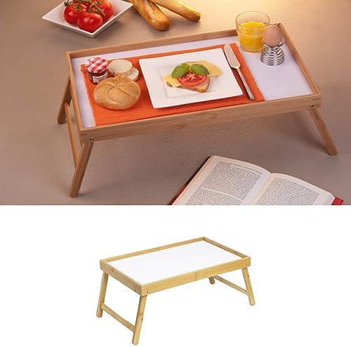 VEVOR Plateau de Lit pour Petit-Dejeuner Plateau de Service sur Pieds