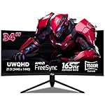 34 Inch Curved Gaming Monitor 4K, (3440x1440) 165Hz Ultrawide Computer Monitor, HDR, 1500R, 125% sRGB, DCI-P3 92%, HDMI/DP and Built-in Speaker Support Wall- Black