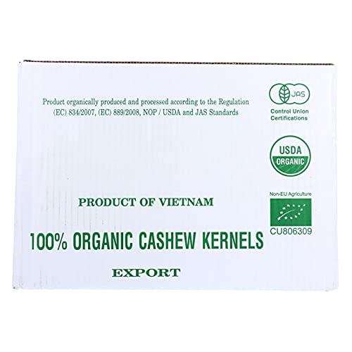 Bulk Nuts Cashews, Organic, Whole, Raw, 25 Count