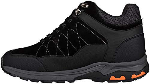 CALTO Men's Invisible Height Increasing Elevator Shoes - Black Suede/Mesh Lace-up Hiking Boots - 3.2 Inches Taller - H75470 - Size 9 D(M) US3