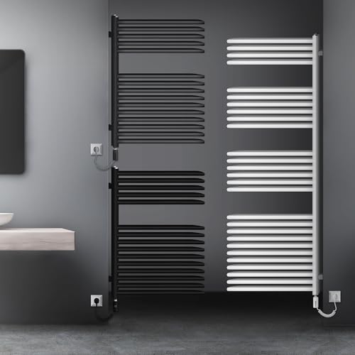 LuxeBath Radiador Toallero Eléctrico de Baño 500x800 mm Antracita Calentador y Secador de Toallas Diseño con Cartucho y Elemento Calefactor de 600W con Termostato de Control Táctil