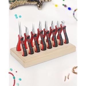 NEWACALOX Tangen voor het maken van sieraden Multi 8-delige tangenset met houten palletkit, Mini Precisie DIY-benodigdheden Multitooltang voor het maken van sieraden Kralen Reparatiebenodigdheden en knutselen