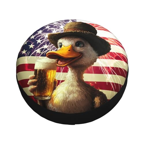 Image of Funny Duck Spare Tire Cover Weatherproof Universal Wheel Protectors Cute Duck Wheel Covers for Rv Camper Travel Trailer SUV Truck 17 Inch