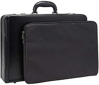 Kenneth Cole Reaction Manhattan Leather Single Compartment Expandable 17" Laptop Attaché, Black