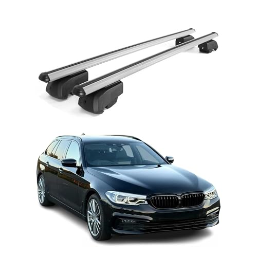 OMAC Dachträger Grundtäger kompatibel mit BMW 5er Touring G31 2017-2023 Aluminium 75kg Silber 2tlg Geschlossene Reling für Fahrradträger, Dachboxen, Skiträger Abschließbar OMAC Dachträger Grundtäger kompatibel mit BMW 5er Touring G31 2017-2023 Aluminium 75kg Silber 2tlg Geschlossene Reling für Fahrradträger, Dachboxen, Skiträger Abschließbar